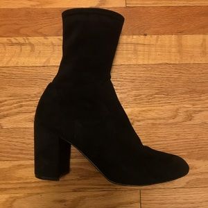 Suede high-heel ankle boots